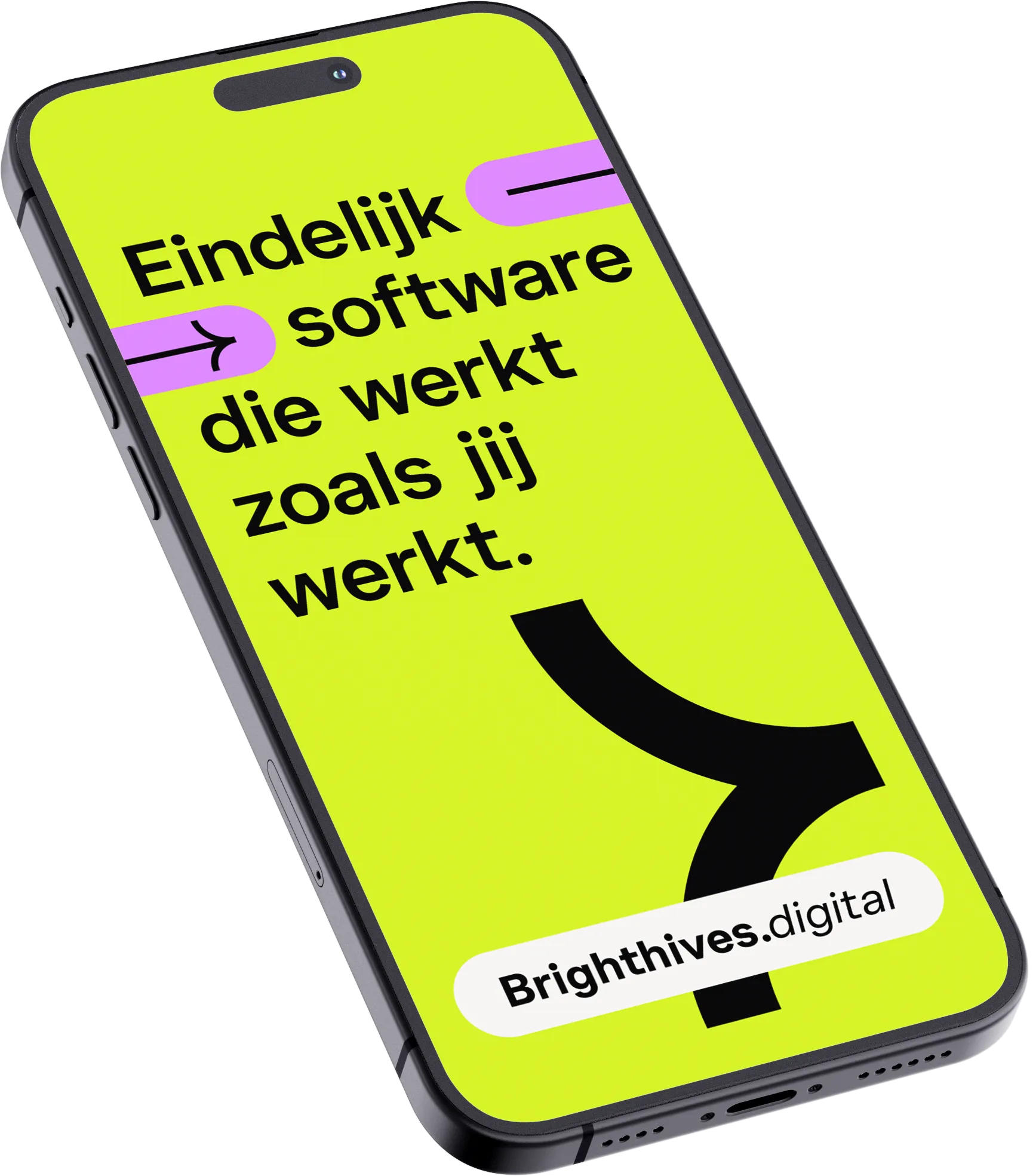 Voorbeeld van een Brighthives-app op een smartphone
